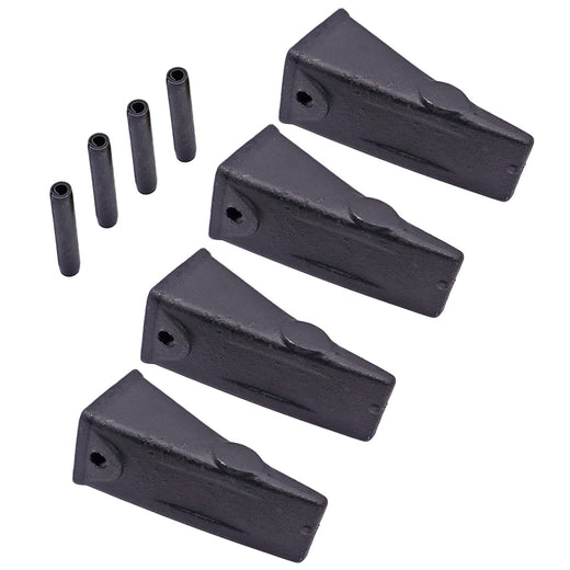 5 Pack X156L Bucket Tooth with 156LPN Roll Pin Dirt Bucket Tooth for Skid Steer and Mini Excavators 156 TX156 6716001 1914210182 - KUDUPARTS