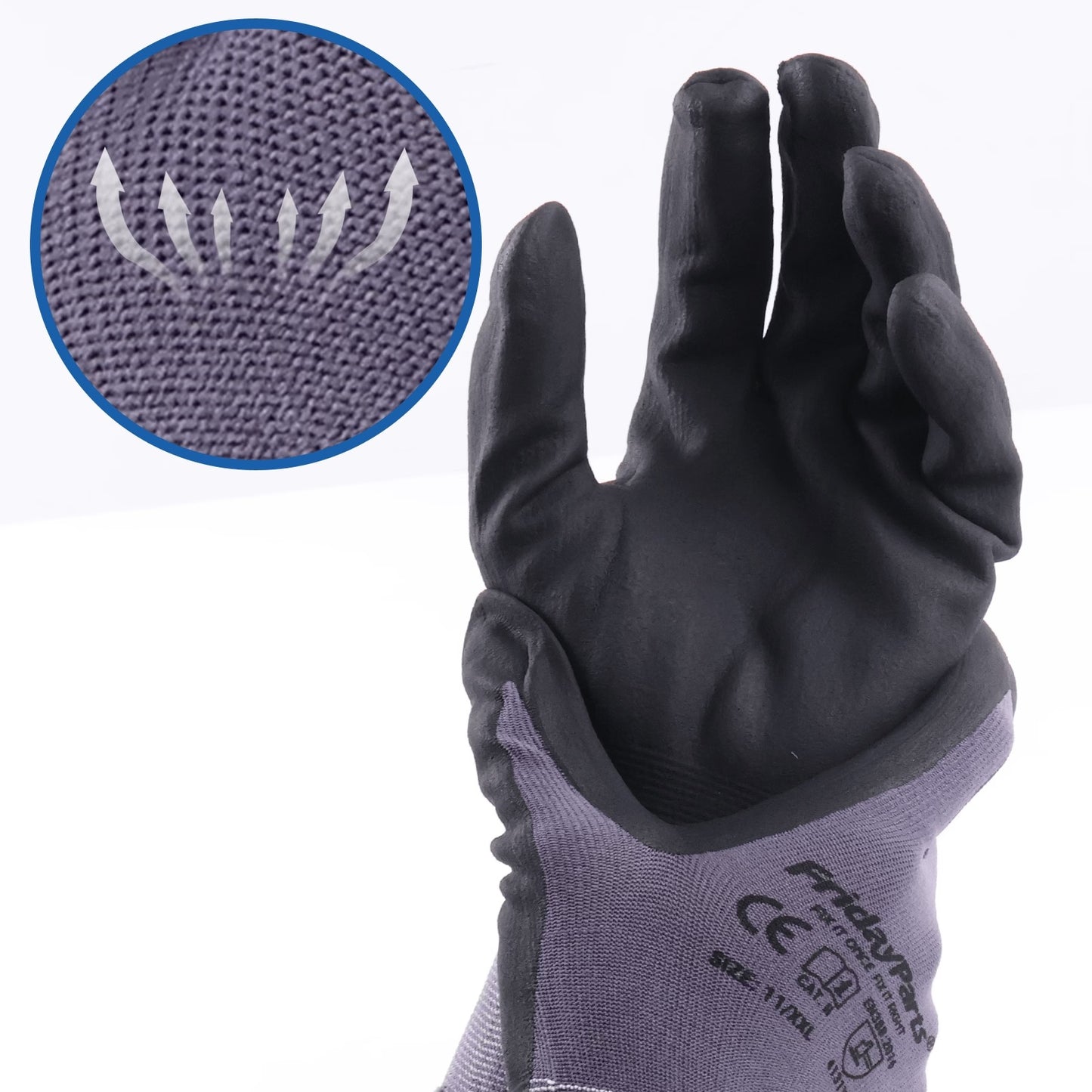 Safety Work Gloves with Nitrile Coated Micro-Foam Grip on Palm Fingers Cut Resistance and Touchscreen