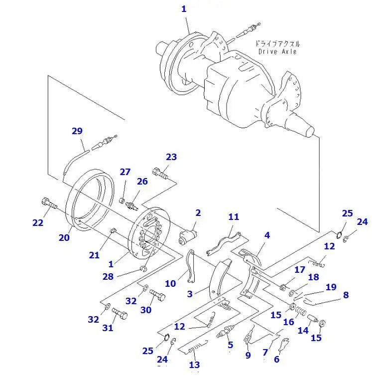 Brake Shoe 3EC-30-32512 for Komatsu Forklift FD45-7 FD45-8 FD50A-8 FG45-7 - KUDUPARTS