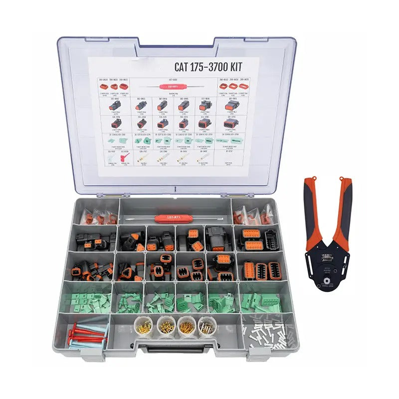 Electrical Connector Kit 175-3700 With CP-463 Crimp Tool for Caterpillar CAT Engine C3.3B 3508B Loader 246D 279D - KUDUPARTS