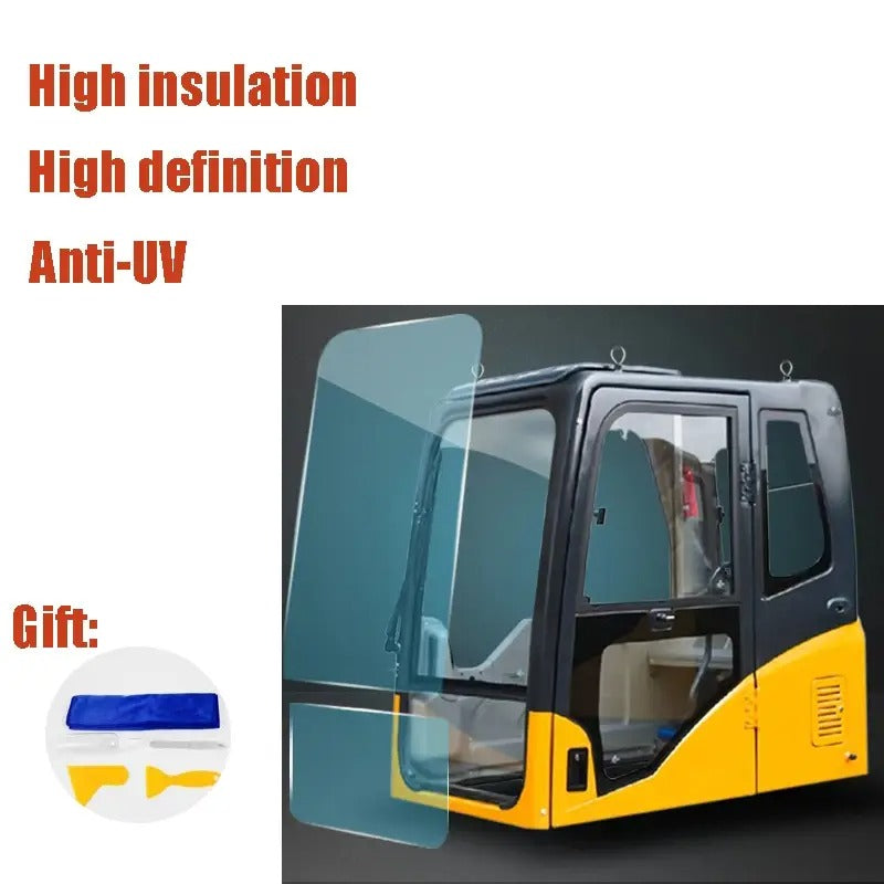 Excavator Glass Explosion-proof Insulation Protective Film for Komatsu Caterpillar Hitachi Volvo Doosan Daewoo Kobelco Hyundai - KUDUPARTS
