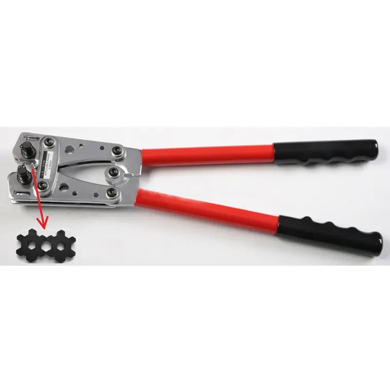 LX-50B Heavy Duty Hex Crimping Tool for 6-50mm² Cable Lug Connector Crimper - KUDUPARTS
