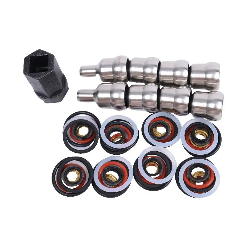 Kit de réparation de fuite de rampe d'injection d'huile comprenant outils, joints toriques et joint d'injecteur pour Ford 6.0L Powerstroke 2003-2007