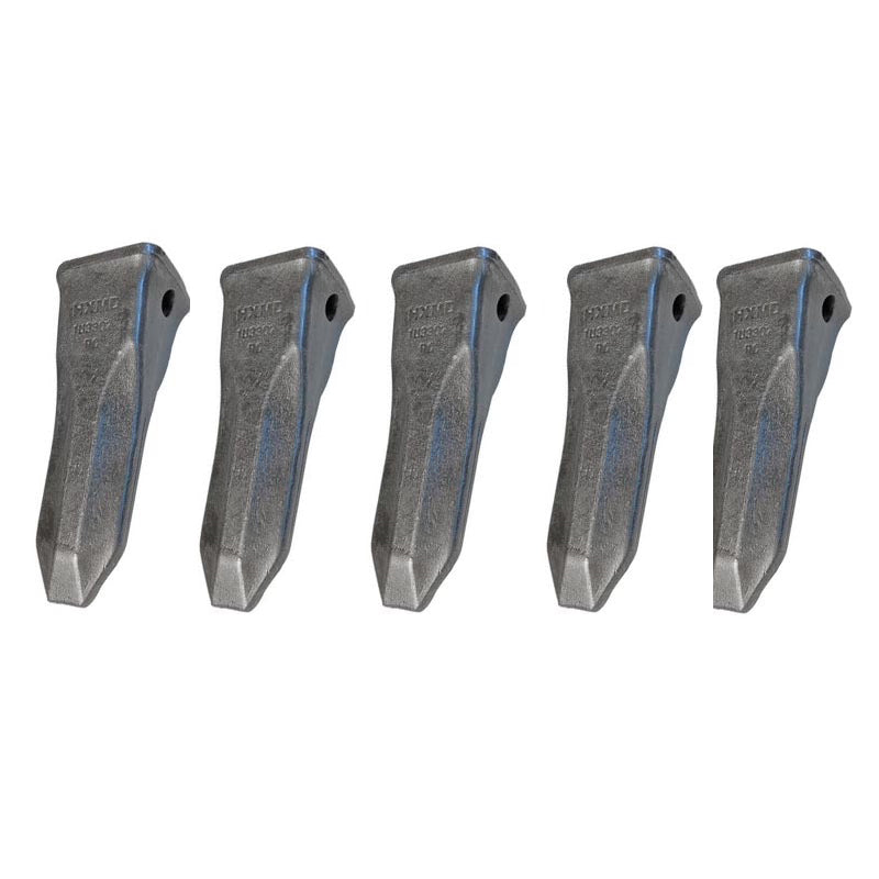 Lot de 5 dents de godet de burin à roche 1U-3302RC pour excavatrice Caterpillar CAT M315 M318 212 215C 315B 315C 318B 320 320B 320E 321B 323GC
