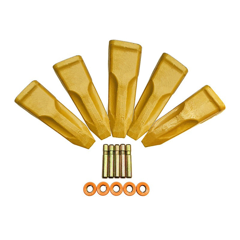 Dents avec goupille et support (5 pièces) 1U3252 9J2258 8E6259 8E6258 pour godets de creusement et de tranchées Caterpillar CAT