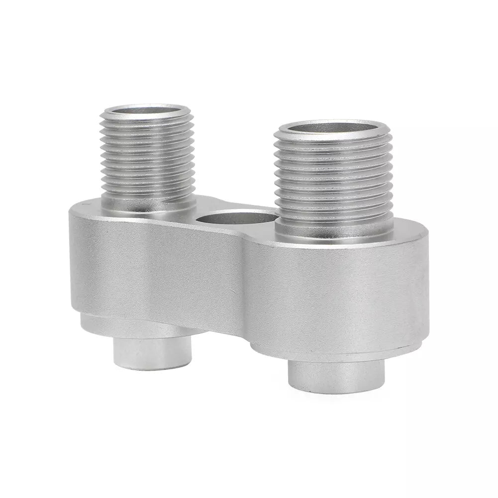 AC Compressor Billet Straight Adapter Fitting CNC Aluminum Rebuild for LS GM R4 - KUDUPARTS