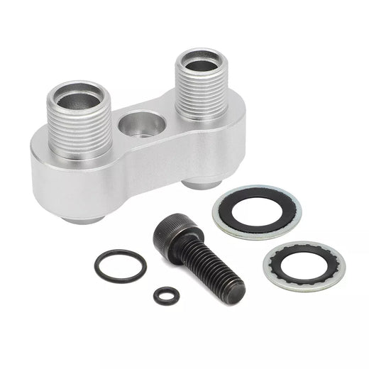 AC Compressor Billet Straight Adapter Fitting CNC Aluminum Rebuild for LS GM R4 - KUDUPARTS