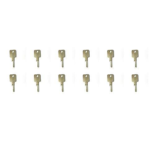 Compatible with (12) D250 Ignition Starter Keys for Case-IH, Bobcat, Ingersol-Rand Equipment - KUDUPARTS
