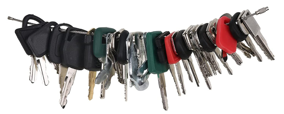 42 Set Construction Ignition Key Set for Case Cat Komatsu John Deere JCB Volvo Excavator Master - KUDUPARTS