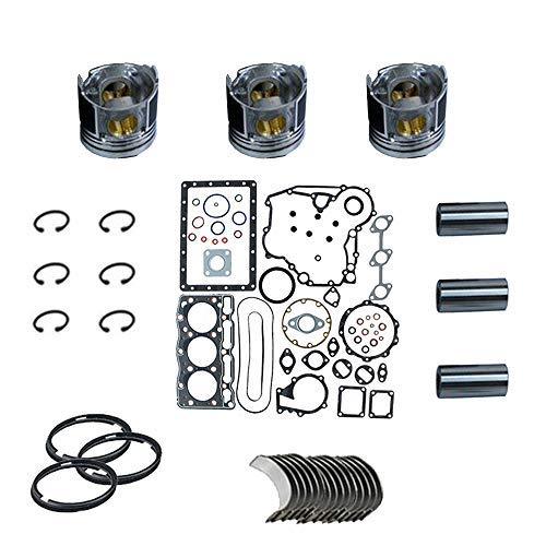 Gasket Set+Piston+Ring+Bearings+Washer for Mitsubishi L3E-61SDH TEKSAN TJ15MS - KUDUPARTS