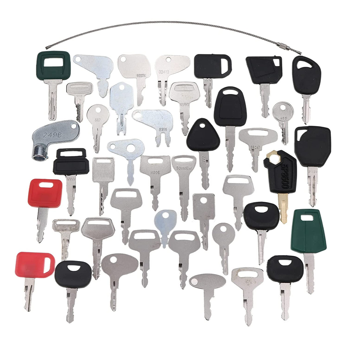 42 Set Construction Ignition Key Set for Case Cat Komatsu John Deere JCB Volvo Excavator Master - KUDUPARTS