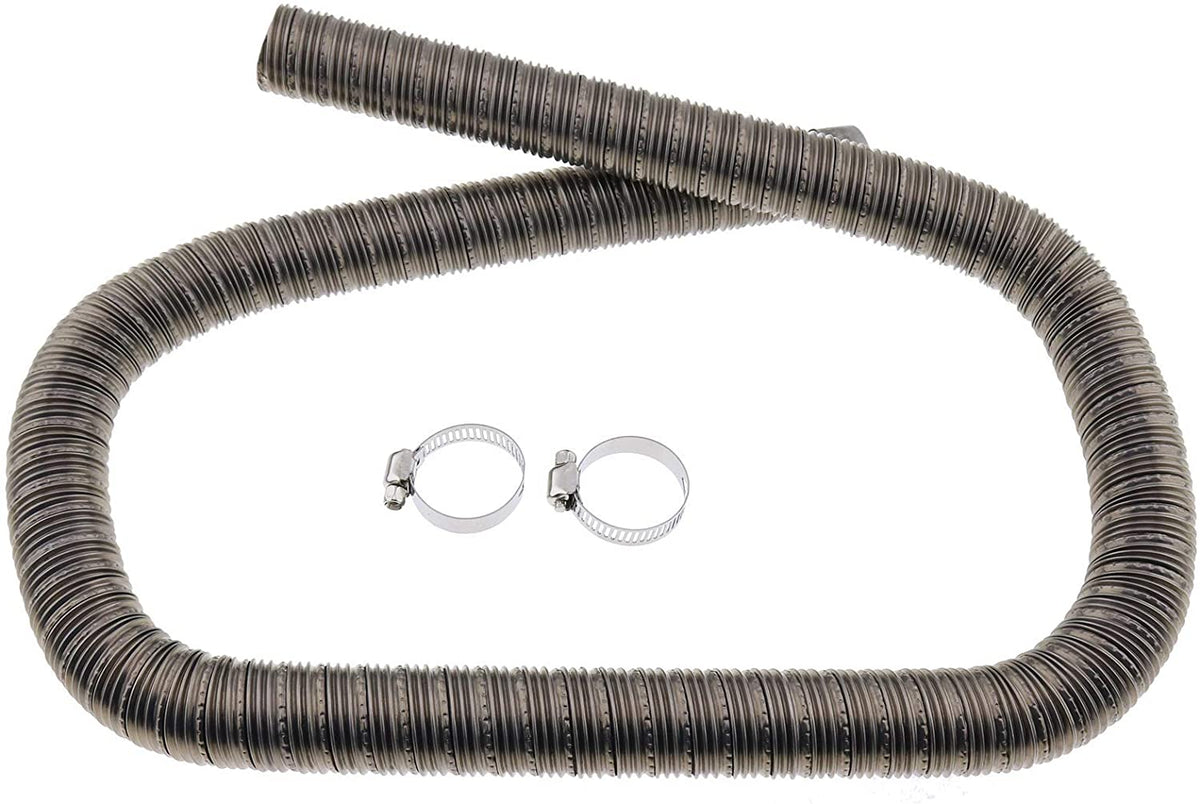 24mm Stainless Steel Exhaust Pipe(1m) 36061296 90394 with Clamps Compatible with Webasto Eberspacher - KUDUPARTS