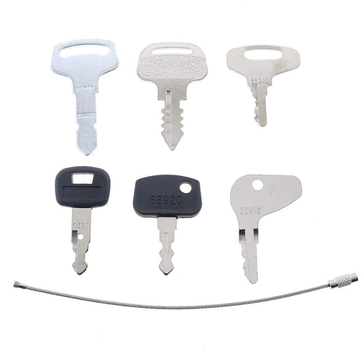 6 Ignition Set Construction Equipment Key Set for Kubota Models - KUDUPARTS