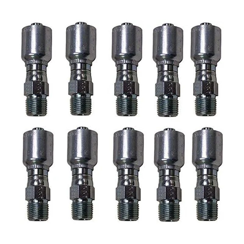 Raccord de tuyau hydraulique 10 pièces avec raccord pivotant mâle 1/4" 11343-4-4 pour Parker