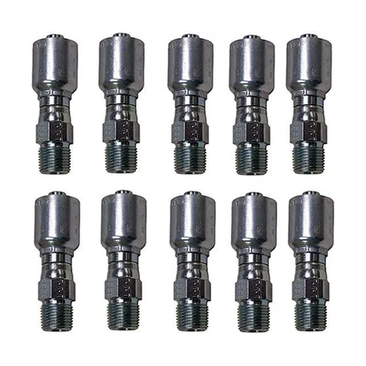 10PCS Hydraulic Hose Fitting With 1/4 Male Pipe Swivel 11343-4-4 for Parker - KUDUPARTS