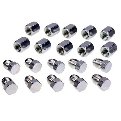 10 piezas de conector hidráulico combinado de tapa y tapón JIC de 1/4" 2408-04 0304-C-04