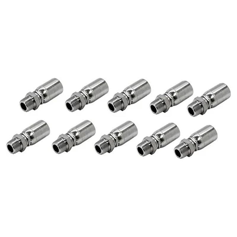 Raccords de tuyaux hydrauliques avec raccord pivotant mâle 3/8" NPT 06U-J06 pour Parker 100R1, 100R2 et 100R17, 10 pièces
