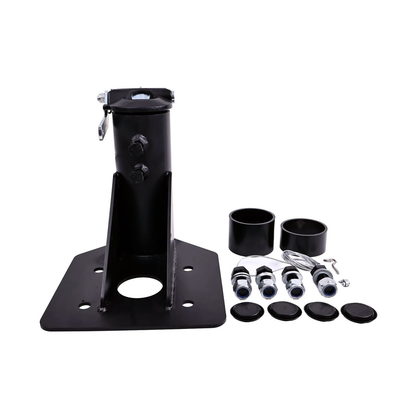 Adaptateur de sellette d'attelage réglable de 12 à 17 pouces vers un attelage à col de cygne pour caravane ou camping-car.