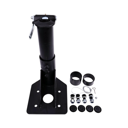 Adaptateur de sellette d'attelage réglable de 12 à 17 pouces vers un attelage à col de cygne pour caravane ou camping-car.