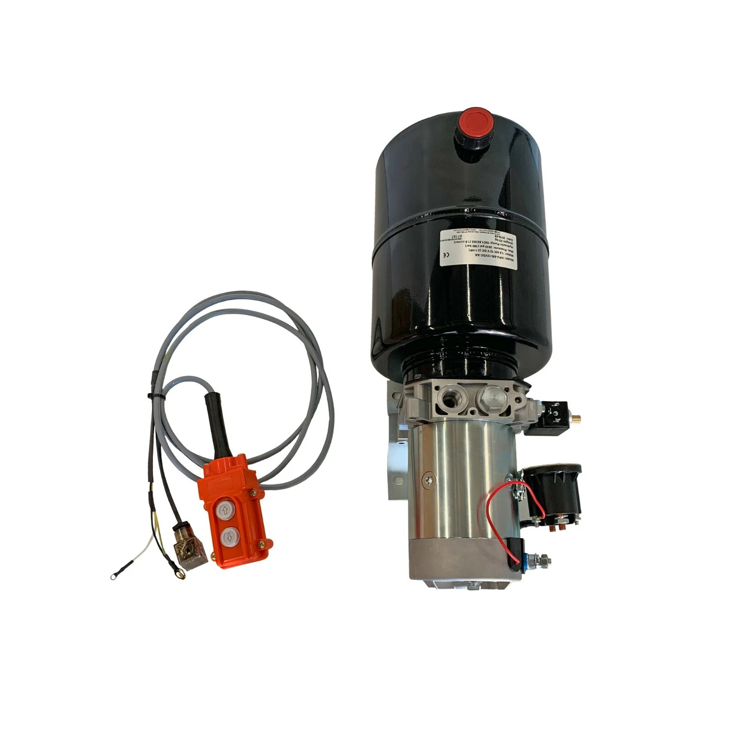 Groupe hydraulique simple effet 12 V CC avec réservoir en acier de 8 pintes et télécommande HPU-SR-12VDC-SA-08 pour benne basculante et table élévatrice à ciseaux