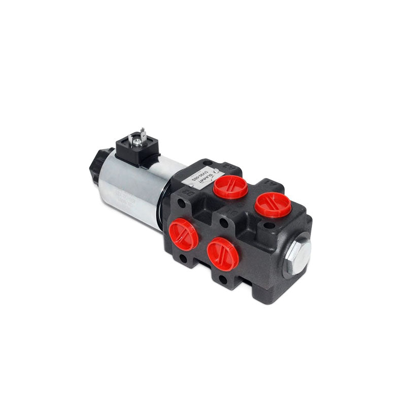 12V Hydraulic Diverter Valve DV90-08S 24 GPM 3625 PSI Max Operating Pressure 6 Ports for Double or Single Acting Cylinders - KUDUPARTS