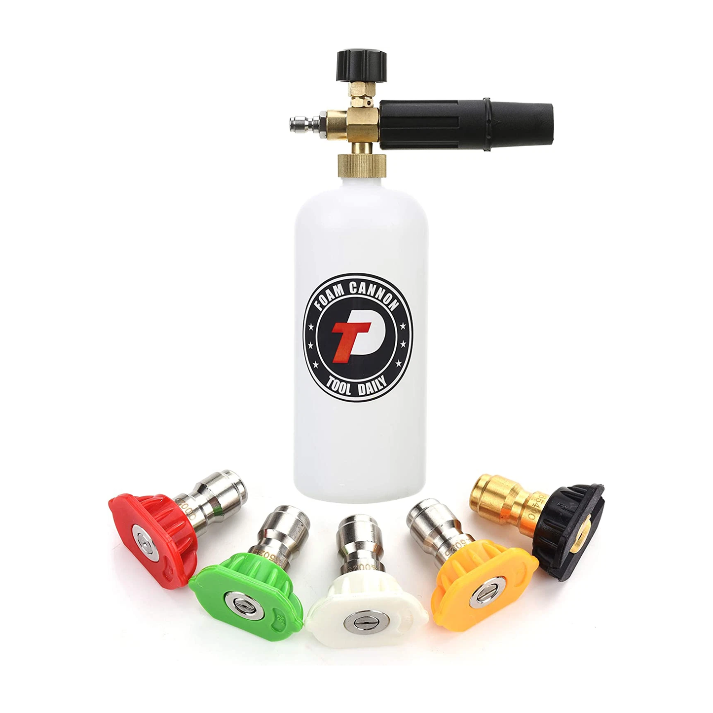 Canon à mousse à raccord rapide 1/4 pouce avec 5 embouts pour nettoyeur haute pression Karcher K2 K3 K4 K5 K6 K7