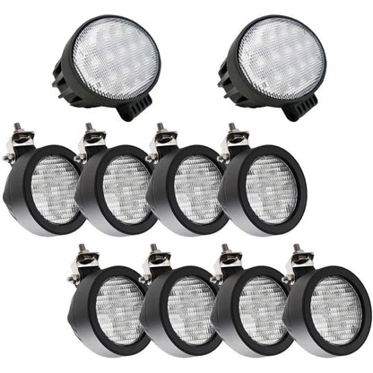 10Pcs Oval Flood Beam Led Cab Light Kit Fits John Deere R Series R4023,R4030 (Ship to US Only) - KUDUPARTS