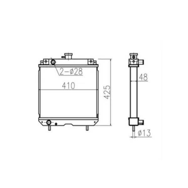 For Kubota B2400 Water Tank Radiator Core ASS'Y