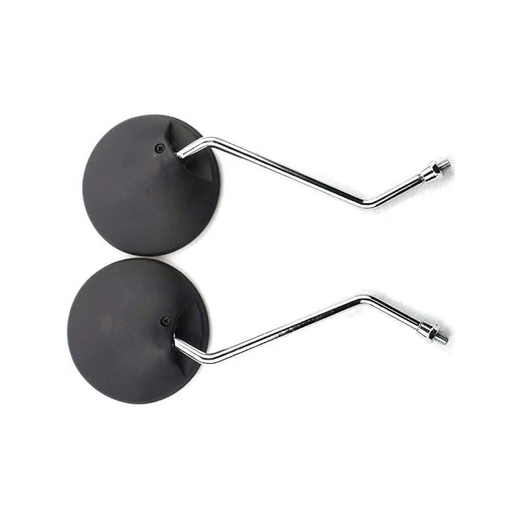 2 Pcs 8mm Adjustable Universal Antenna Style Retro Vintage Round Rearview Mirror for ATV Motorcycle Go-Kart Scooter Dirt-bike Mini-Bike - KUDUPARTS