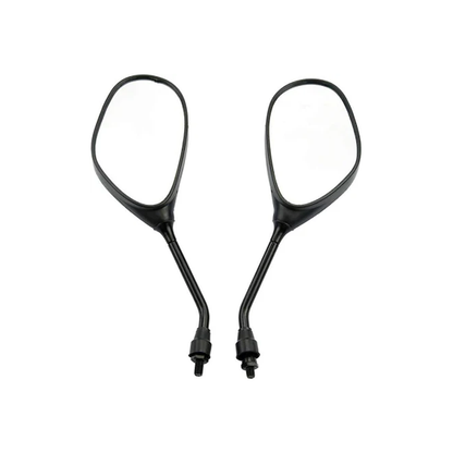 2 rétroviseurs en plastique noir de 8 mm pour quads, motos et scooters de 50 à 250 cm3.