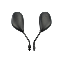2 rétroviseurs en plastique noir de 8 mm pour quads, motos et scooters de 50 à 250 cm3.