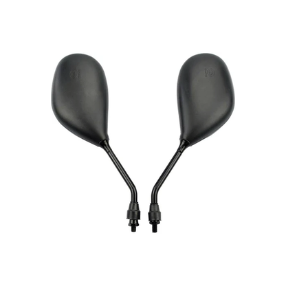 2 rétroviseurs en plastique noir de 8 mm pour quads, motos et scooters de 50 à 250 cm3.