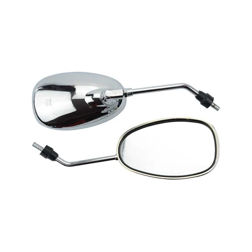 2 Pcs 8mm Silver Plating Rearview Mirror for 50cc 70cc 90cc 110cc 125cc 150cc 200cc 250cc Motorcycle Moped Scooter - KUDUPARTS