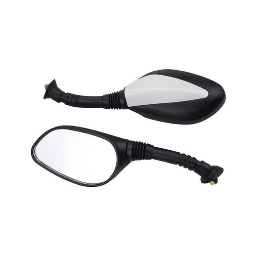 2 Pcs 8mm Silver Universal Rear View Mirror for GY6 50cc 125cc 150cc 250cc Scooter Moped Motorcycle - KUDUPARTS