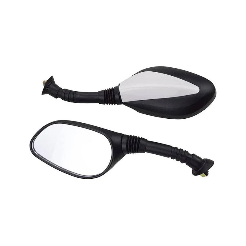 2 Pcs 8mm Silver Universal Rear View Mirror for GY6 50cc 125cc 150cc 250cc Scooter Moped Motorcycle - KUDUPARTS