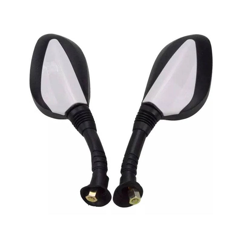 Lot de 2 rétroviseurs universels argentés de 8 mm pour scooters, cyclomoteurs et motos GY6 50 cc, 125 cc, 150 cc et 250 cc