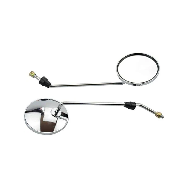 2 rétroviseurs ronds argentés, filetage 8 mm, pour quads, motos et scooters 50cc, 70cc, 90cc, 110cc, 125cc, 150cc, 200cc et 250cc