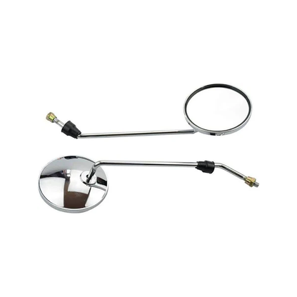 2 rétroviseurs ronds argentés, filetage 8 mm, pour quads, motos et scooters 50cc, 70cc, 90cc, 110cc, 125cc, 150cc, 200cc et 250cc