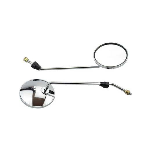 2 Pcs 8mm Thread Round Silver Plating Rearview Mirror for 50cc 70cc 90cc 110cc 125cc 150cc 200cc 250cc ATV Motorcycle Scooter - KUDUPARTS