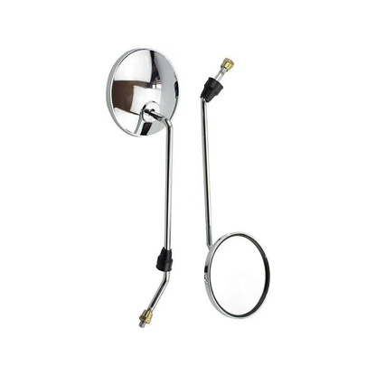 2 rétroviseurs ronds argentés, filetage 8 mm, pour quads, motos et scooters 50cc, 70cc, 90cc, 110cc, 125cc, 150cc, 200cc et 250cc