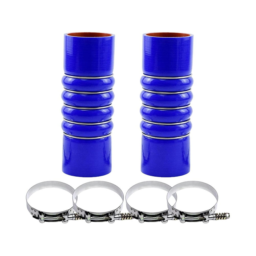 2 Pieces Silicone Upper Radiator Hose With Clamps F50-6308 28359 for Kenworth C500 T170 T2000 T270 T400 Peterbilt 335 337 340 348 365 367 - KUDUPARTS