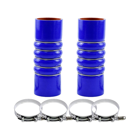 2 Pieces Silicone Upper Radiator Hose With Clamps F50-6308 28359 for Kenworth C500 T170 T2000 T270 T400 Peterbilt 335 337 340 348 365 367 - KUDUPARTS