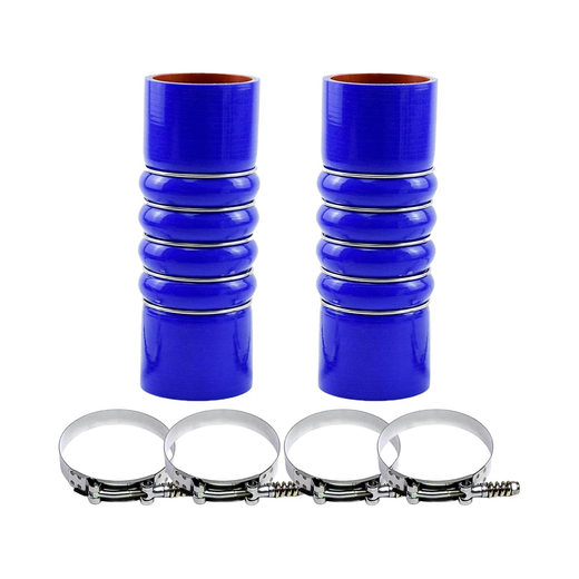 2 Pieces Silicone Upper Radiator Hose With Clamps F50-6308 28359 for Kenworth C500 T170 T2000 T270 T400 Peterbilt 335 337 340 348 365 367 - KUDUPARTS
