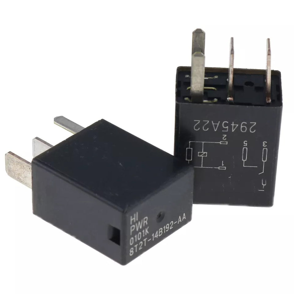 2X 4-PIN Relay Black Multi-Purpose Relay 8T2T-14B192-AA for Fusion F150 F-250 Ship to US