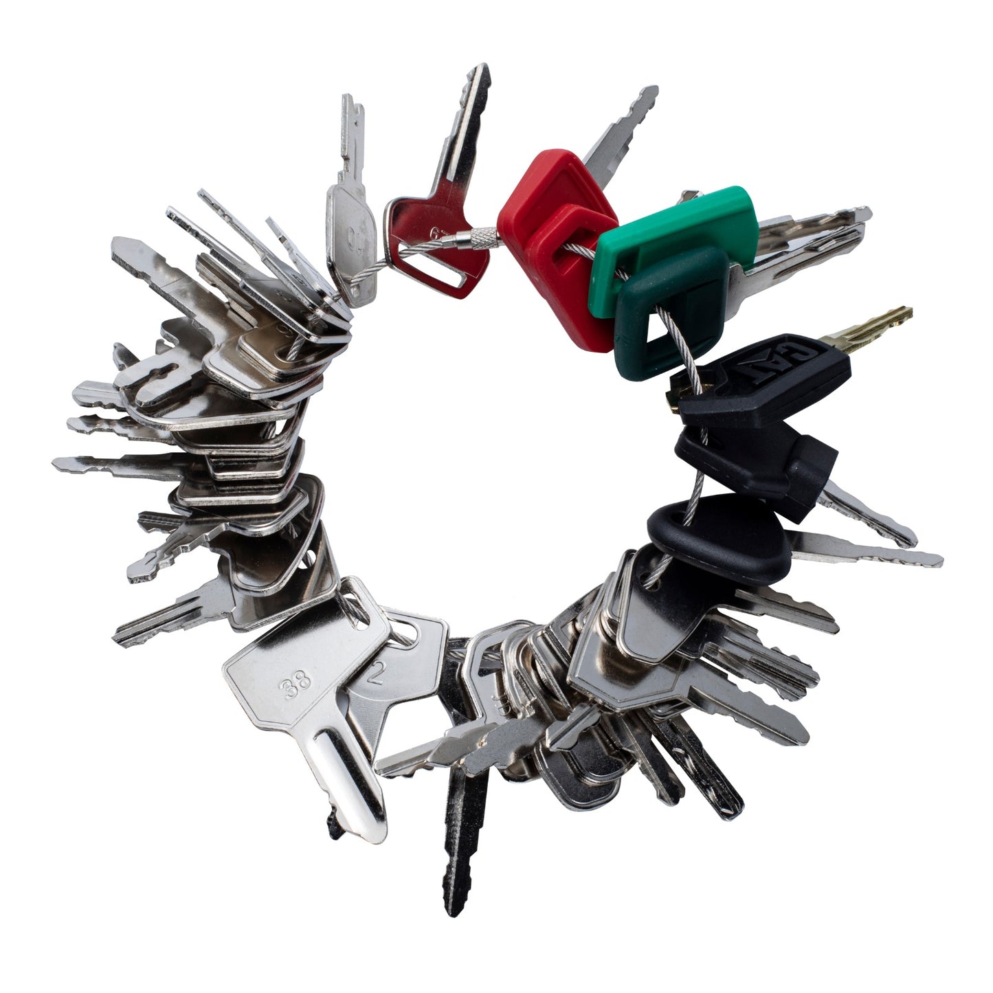 Clé de contact pour Caterpillar CAT Komatsu Kubota, 30 pièces, étui John Deere JCB NH Volvo, équipement lourd