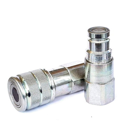 3/8 Thread 3/8" BSP Flat Face Male & Female Coupling 45/910700 45/910600 for JCB 406 409 420 2CX 3CX 412S 4C 528-70 - KUDUPARTS