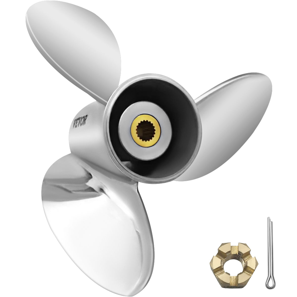 3 Blade Right Hand Stainless Steel Propeller 3860709 for Volvo Penta Outdrive SX-M1 SX-M SX-MTD3 - KUDUPARTS