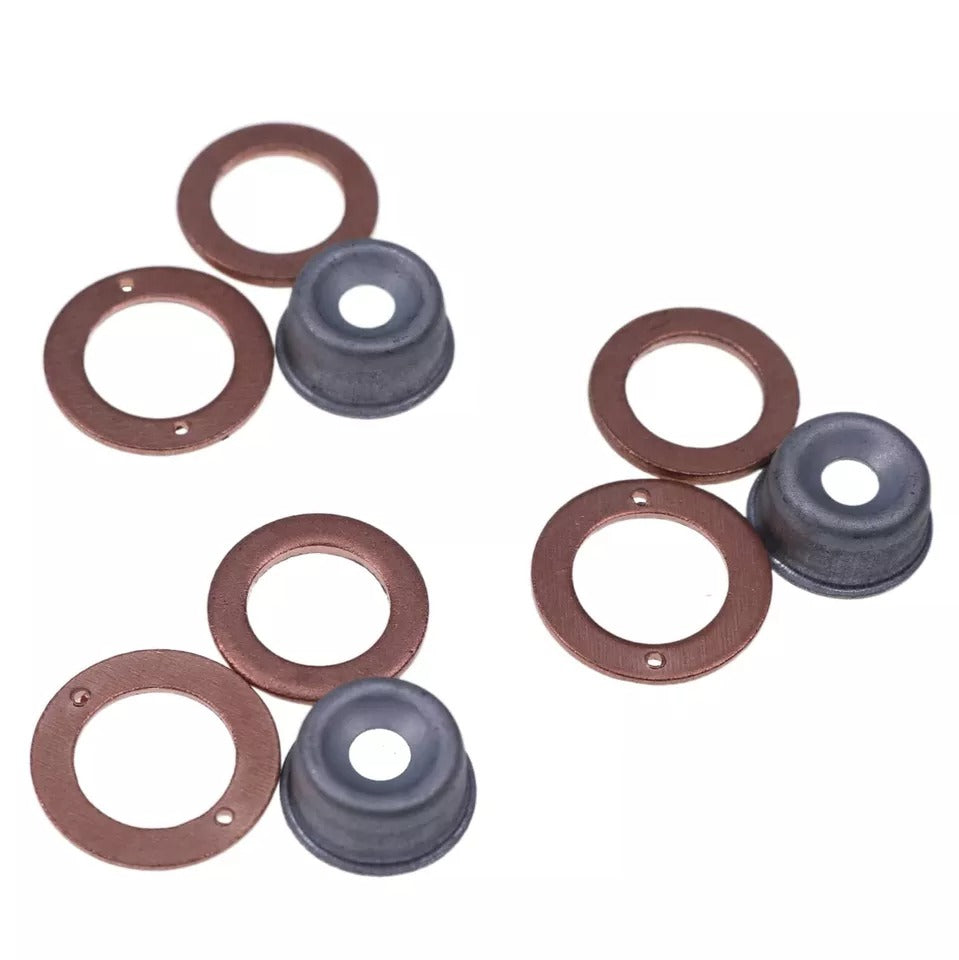 3 Cylinder Injector Seal Kit with Heat Shield 19077-53650 for Kubota Engine D662 D722 - KUDUPARTS