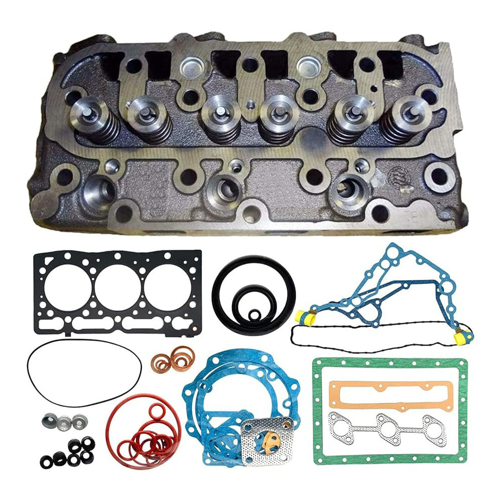 Complete D1105 Cylinder Head + D1105 Head Gasket Kit Compatible with Kubota D1105 B26 B7610 F2880 FZ2400 RTV1140CPX RTV1100MCW - KUDUPARTS