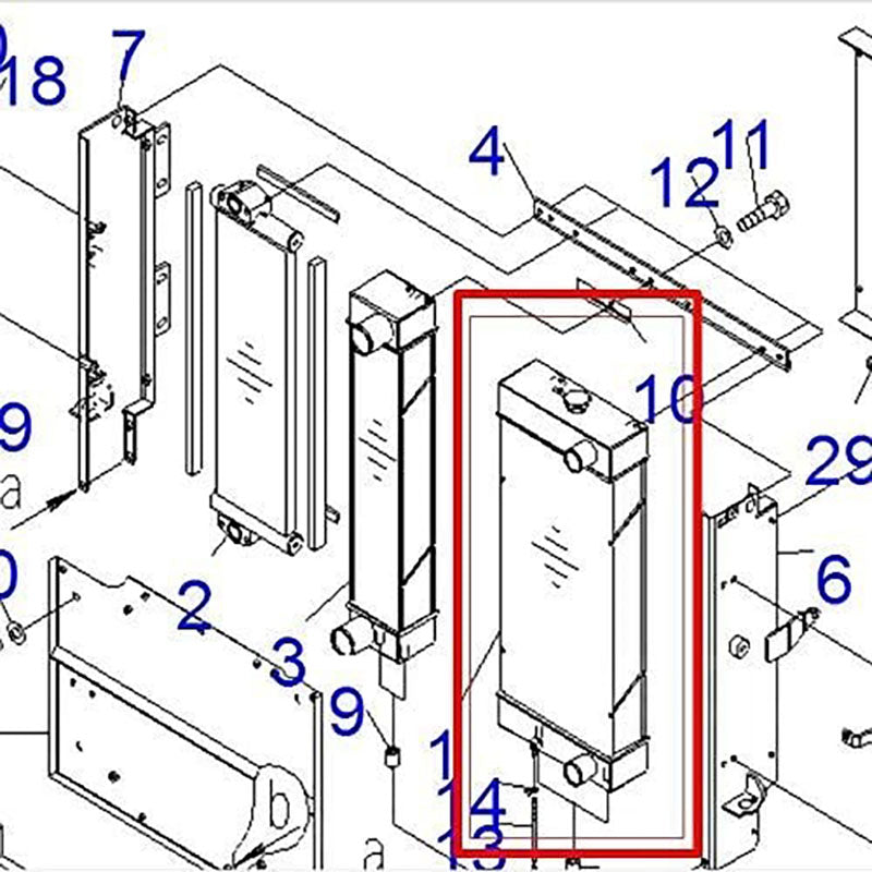 418-03-31113 noyau de radiateur de réservoir d'eau pour le chargeur sur roues KOMATSU WA200-5 WA250-5